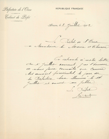 Fête nationale 14 juillet 1902 : affiche Imprimerie Albert Manier, (89 x 130).