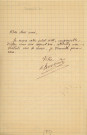 Lettre autographe signée de l'écrivain Alfred Edouard Touroude à l'acteur Adolphe Laferrière (sd).
