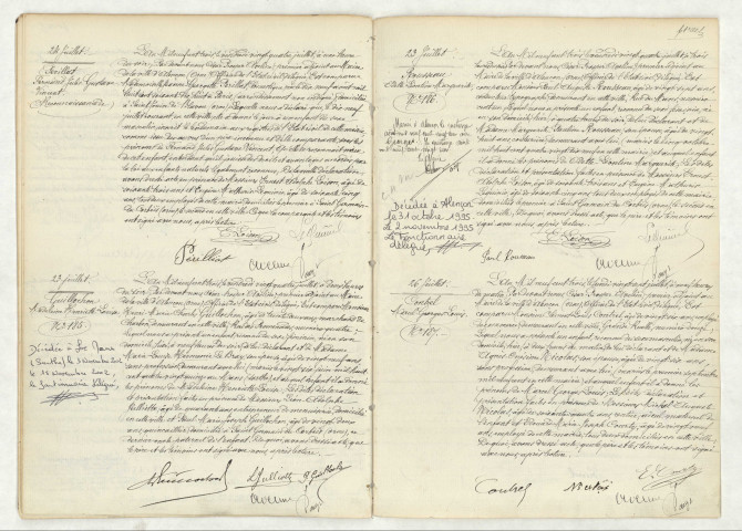 Reconnaissance de PERILLAT Fernand Jules Gustave Vincent (19 juillet 1903),acte de naissance de GUILLOCHON Madeleine Henriette Louise (23 juillet 1903),ROUSSEAU Odette Léontine Marguerite (23 juillet 1903),CONTREL Marcel Georges Louis (26 juillet 1903).