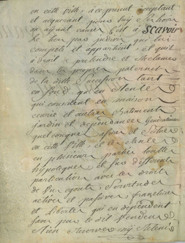 Contrat de vente entre le Sieur Mathieu Frédéric Allix et Jean Desroches, d'une partie de la maison sise 45-47 rue Cazault (15 mars 1780) (2 exemplaires).