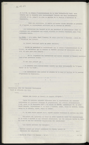 Assainissement, raccordement de la commune de Damigny sur le réseau de la Z.I.N. Eau, conventions avec les communes limitrophes, tarif et révision des prix, Mr MALNOU adjoint technique.