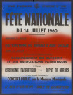 Fête nationale 14 juillet 1960 : affiche Imprimerie alençonnaise (80cm x 120cm).