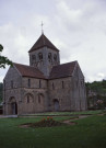 Domfront, capitale du Pays-Bas Normand, forteresse de Guillaume de Bellême, ruine du donjon perché au faîte de la Ville : ektachrome, Philippe Giraud (juin 1979).