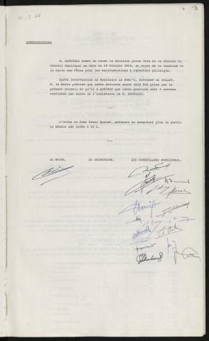 Location de la salle des fêtes pour les manifestations à caractère politique, remise en cause par Mr HERVIEUX.