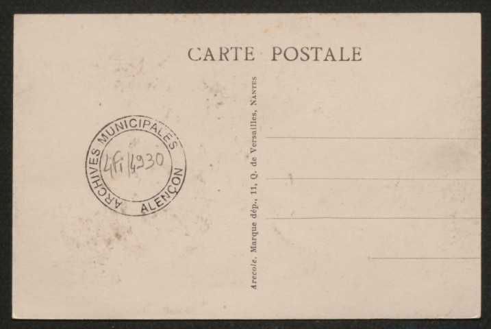 Alençon (Orne), Eglise St-Pierre de Montsort, carte postale ancienne noir et blanc n°20, arecole, marque dép, 11 Q, de Versailles, Nantes, sd, (14x9), AMA.