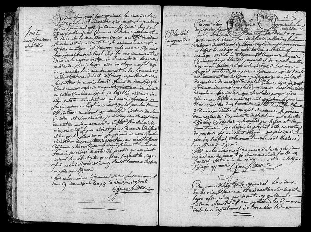 Acte de naissance de HUET Marie Françoise Elisabeth (17 avril 1794),acte de naissance de BLANCHET Marguerite (18 avril 1794),acte de naissance de PICHARD Etienne Auguste Alexandre (19 avril 1794).