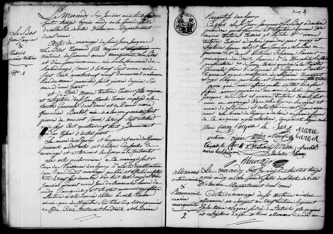 Registre des actes de mariage et divorce (1813).
