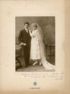 Mariage d'Henri Henriet (né 4 avril 1897) et de Marguerite Manoury (1899) (1919), photographie noir et blanc, Union photographique Française Paris, (cm x cm)