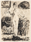 Le cadre, Encre et lavis d'encre, Louise Jeanne Aimée Hervieu, (19cm x 14cm), signé et titré en bas à droite, collection Bismuth-Etcheverry, acquisition 2024, AMA.