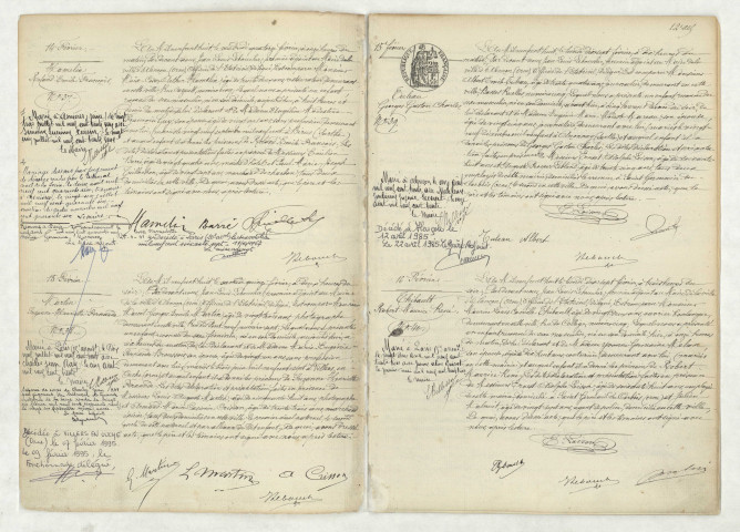 Acte de naissance de HAMELIN Roland Emile François (14 février 1908),acte de naissance de MARTIN Suzanne Henriette Fernande (15 février 1908),acte de naissance de TULEAU Georges Gaston Charles (15 février 1908),acte de naissance de THIBAULT Robert Maurice René (16 février 1908).