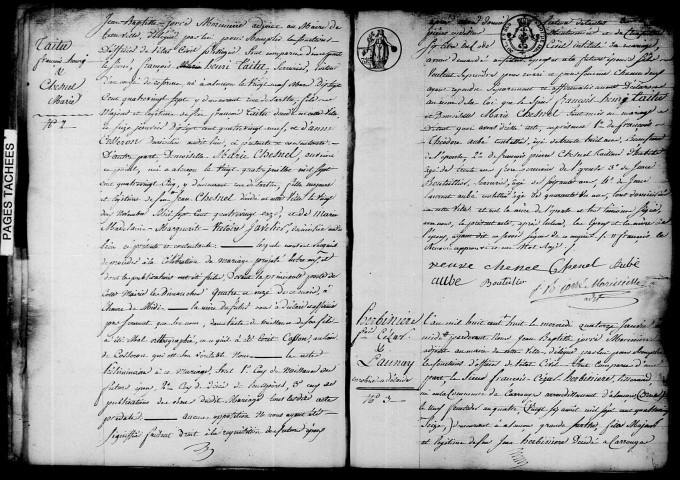 Registre des actes de mariage (1818).