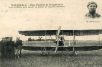 Alençon (Orne), Fêtes d'aviation du 1er juillet 1912, Lucien Demazel ayant exécuté son premier vol reçoit des félicitations,photo et collection A. Maillaut fils éditeur Alençon, sd, (14x9), AMA.
