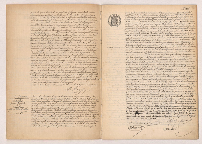Acte de mariage de SOREAU Raoul Auguste Charles et FABRE Fernante Albertine (05 novembre 1910), Acte de mariage de CUSSE Charles Firmin Emile et CHASSERIAUD Germaine Renée (07 novembre 1910).