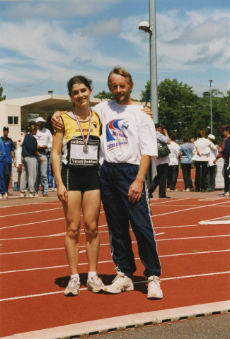 Athlétisme, photographie noir et blanc, phot. Claude Varnier collection particulière Thierry Varnier, 2024, AMA.
