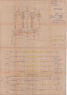 Square du Poilu, mouvements de terre, profils en travers (Services Techniques, 1/200, 1/100, 26 novembre 1955, modification : 18 février 1957, PC0.34) (82.5x119).