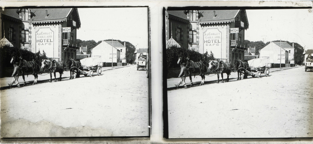 Alençon (Orne), Rue Denis Papin, livraison au chalet "Hôtel-Café" Gaillard [vers 1910], DR, AMA.