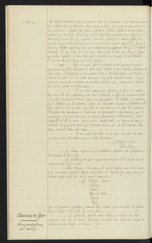 Travail des enfants de 12 à 13 ans, obligation, communication du vœu émis par le conseil municipal de Nancy. Chemin de fer, augmentation des tarifs, communication du vœu émis par la conseil municipal du Mans