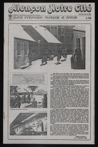 Alençon Notre Cité, journal d'information municipale et districale n°34 (septembre 1980).