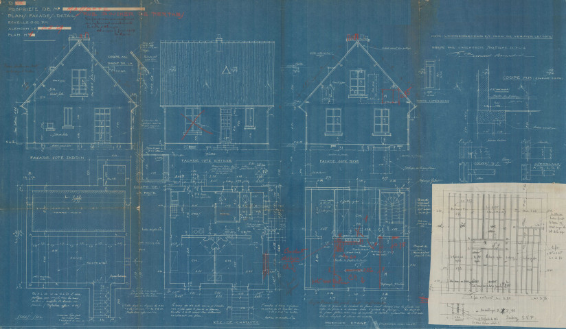 permis de construire n°30, Construction d'une maison d'habitation Rue Boucher de Perthes Alençon, (date de décision : 07/06/1929), (auteur du projet, architecte : BESNARD-BERNADAC Félix).