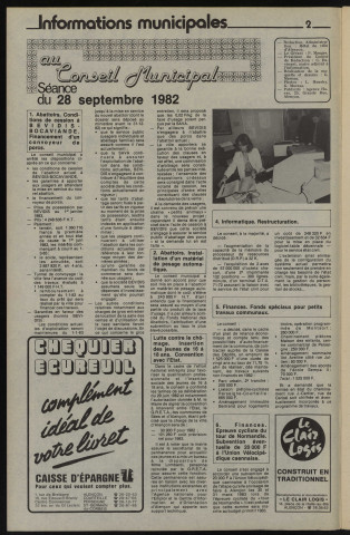Alençon Notre Cité, journal d'information municipale et districale n°55 (novembre 1982).