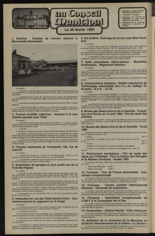 Alençon Notre Cité, journal d'information municipale et districale n°78 (avril 1985).