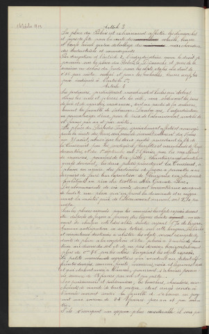 Droits de place, révision du règlement tarif : Rapport