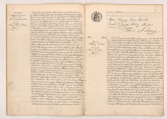 Acte de mariage de POINCELET Henri Auguste Julien et LOUPPY Marie Louise Isidorine (20 janvier 1909), Acte de mariage de JARRIER Alphonse Constant veuf POULLET et NICOLLE Louise Léopoldine (22 janvier 1909).