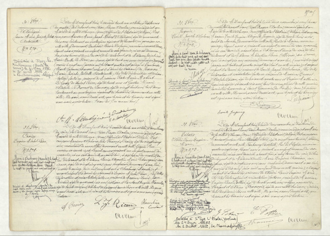 Acte de naissance de D'ANDIGNE Jeanne Marie Josèphe Juliette (30 octobre 1903),CROISY Eugène Michèle Léon (31 octobre 1903),JUGUIN Emile Joseph Alphonse (31 octobre 1903),TITARD André Louis Eugène Marie (31 octobre 1903).