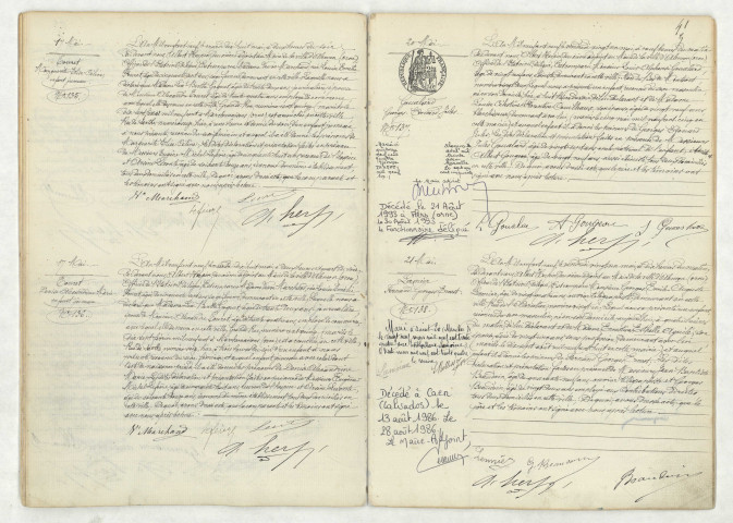 Acte de naissance de TOURET Marguerite Elise Céline enfant jumeau (17 mai 1909),acte de naissance de TOURET Denise Alexandrine Marie enfant jumeau (17 mai 1909),acte de naissance de GOUALARD Georges Edouard Jules (20 mai 1909),reconnaissance de LERMIER Fernand Georges Ernest (21 mai 1909)