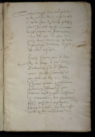Comptes, état des finances (1552-1553)