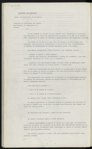 Personnel non titulaire, régime complémentaire de retraites I.P.A.C.T.E., institut de prévoyance des agents contractuels et temporaires de l'état.