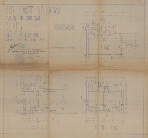 permis de construire n°26, Construction d'une maison d'habitation (concierge) Rue de Paris Alençon, (date de décision : 1936), (auteur du projet, architecte : MEZEN Albert).