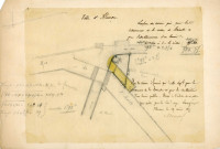 Lavoir de l'Asile, cession d'un terrain appartenant à l'asile d'aliénés départemental à la Ville d'Alençon pour son établissement (1877-1878) : acte de cession, plans, devis estimatif, notes, pétition des habitants des Rues de Candie, des Promenades, de Bretagne, Jullien et de l'Asile.