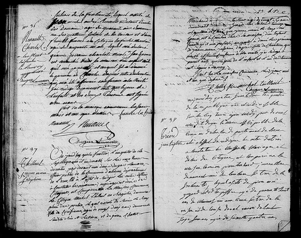 Acte de naissance de RENAULT Charles (21 août 1796),acte de naissance de THEILLEUL Jeanne Marie Joséphine (21 août 1796),acte de naissance de TREARD Jean Baptiste (19 août 1796).
