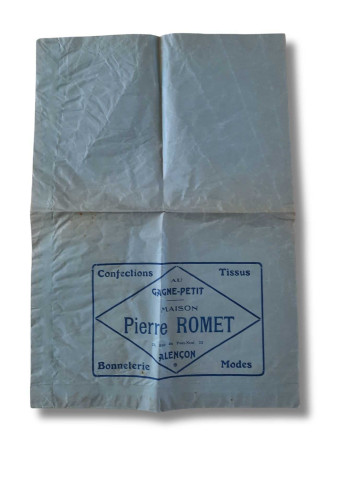 Magasin du Gagne-Petit, Maison Pierre Romet, communication : sac publicitaire personnalisé.