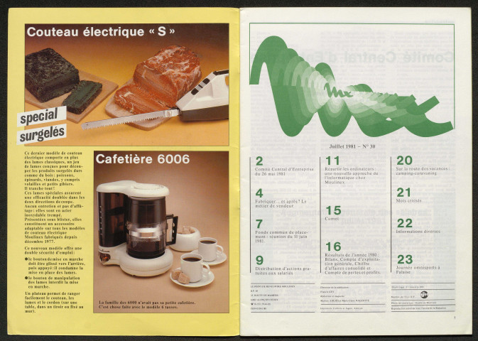 Le Point de rencontre Moulinex n°30 (juillet 1981)
