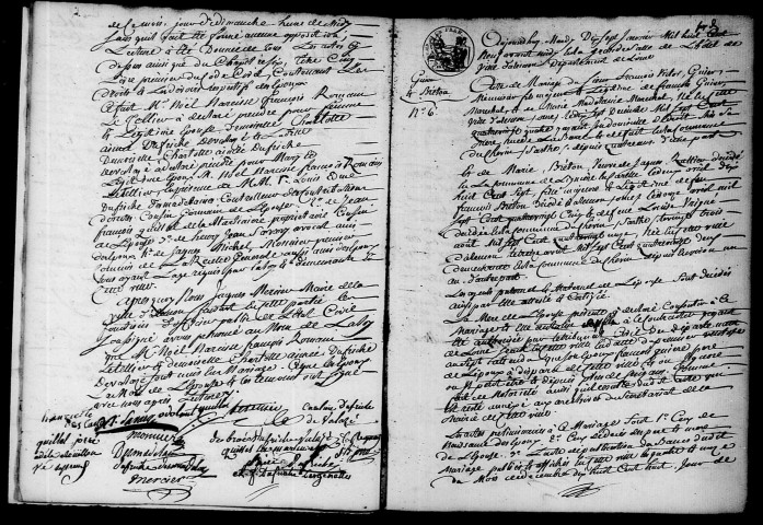 Registre des actes de mariage et divorce (1809).