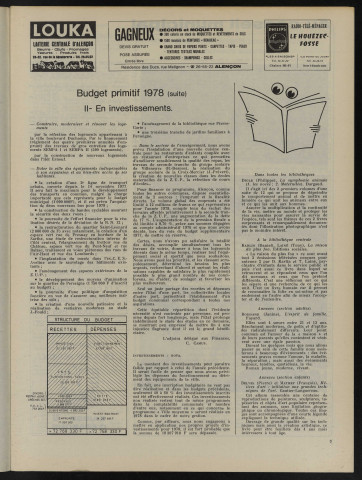 Alençon Notre Cité, journal des habitants de la Ville et des communes périphériques n°8 (janvier 1978).