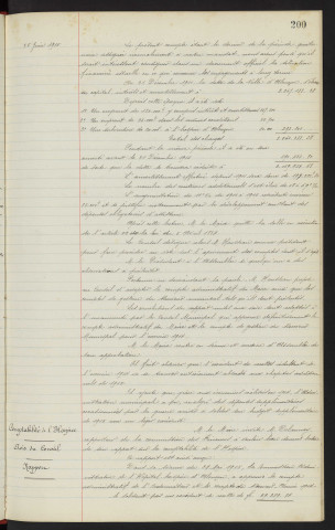 Comptabilité de la ville, compte de gestion du receveur municipal compte administratif du Maire pour 1914, rapport. Comptabilité de l'hospice, avis du conseil, rapport