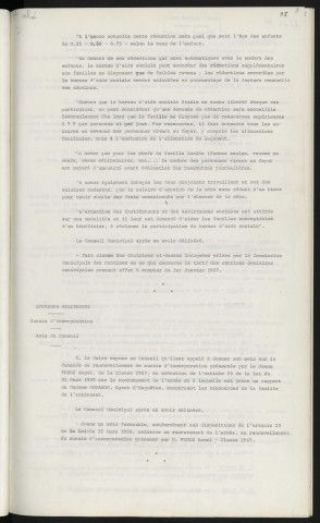 Cantines scolaires, modification du tarif. Affaire militaires, sursis d'incorporation, avis du conseil.