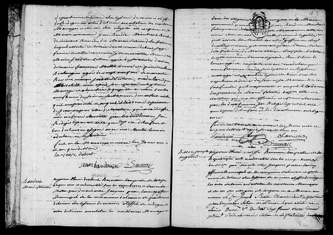 Acte de naissance de BAUDOIN Jean (6 novembre 1795),acte de naissance de BAUDOIN Marie Félicité (8 novembre 1795),acte de naissance de BISSON Joseph Auguste (11 novembre 1795).