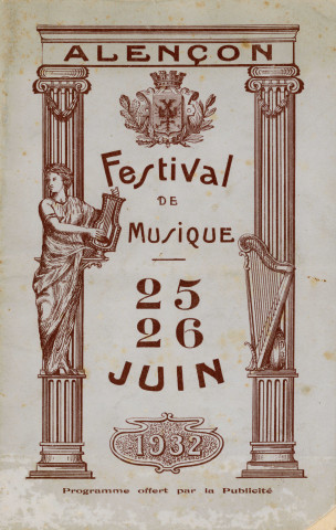 Festival de musique (25-26 juin 1932) : programme.