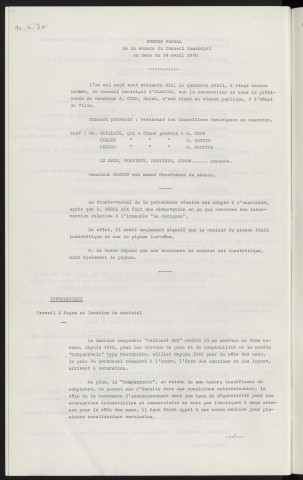 Sommaire sur les affaires à délibérer. Informatique, travail à façon et location de matériel.
