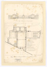 Vue du collège d'Alençon (Orne) prise à l'entrée principale, dirigé par M. Frémy, Principal officier de l'Université (1830), plan du rez-de-chaussée, lithaugraphie Houbloup Paris.