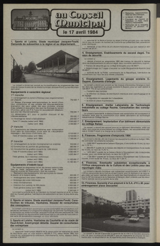 Alençon Notre Cité, journal d'information municipale et districale n°70 (juin 1984).