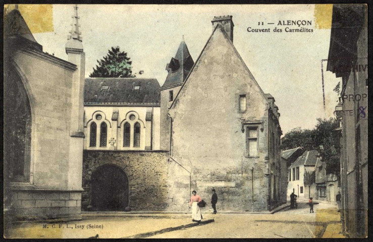 Alençon (Orne), couvent des Carmélites, carte postale ancienne noir et blanc n°11, M.C.F.L, Issy (Seine), (Date cliché : 1904 ?], sd, (14x9), AMA.