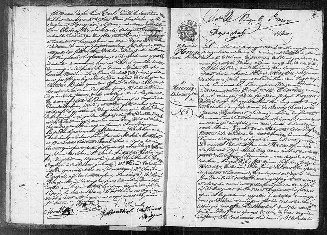 Registre des actes de mariage (1853).