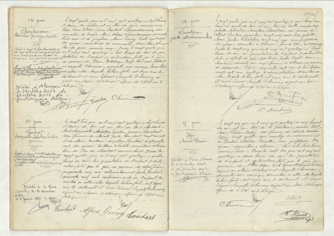 Acte de naissance de CHANDAVOINE René Louis Etienne Jean Baptiste (24 juin 1914),acte de naissance de TOUCHARD Marguerite Modestine Léontine Jeanne (23 juin 1914),acte de naissance de CHANTEAU Juliette Albertine Marceline (24 juin 1614),acte de naissance de HEE Marie Thérèse (25 juin 1914).