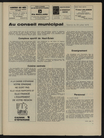 Alençon Notre Cité, journal des habitants de la Ville et des communes périphériques n°14 (septembre 1978).
