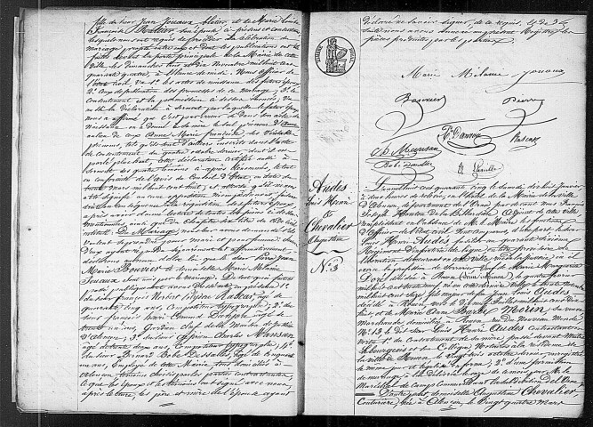 Registre des actes de mariage (1845).